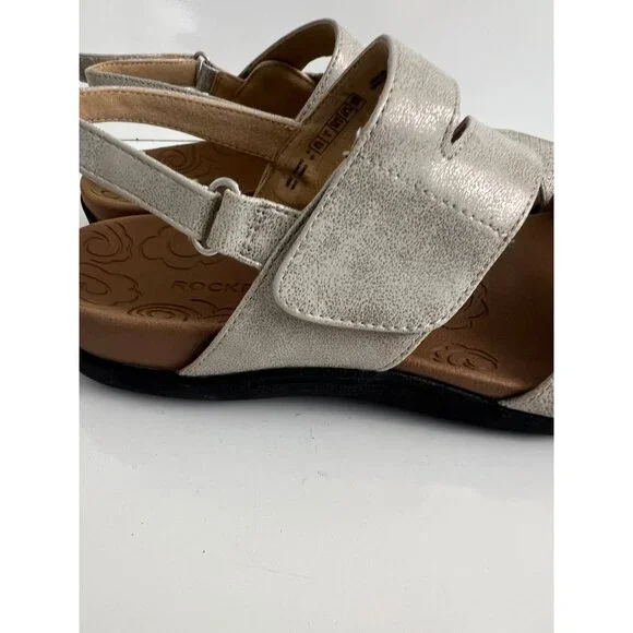 Rockport Women Ridge Asymmetrical Sandals Metallic Gold Size 8.5 - Picture 5 of 12